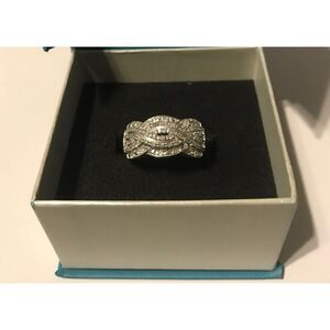 NEW~1/2 Carat Genuine Diamond Criss Cross Wave Band Ring Sz 8